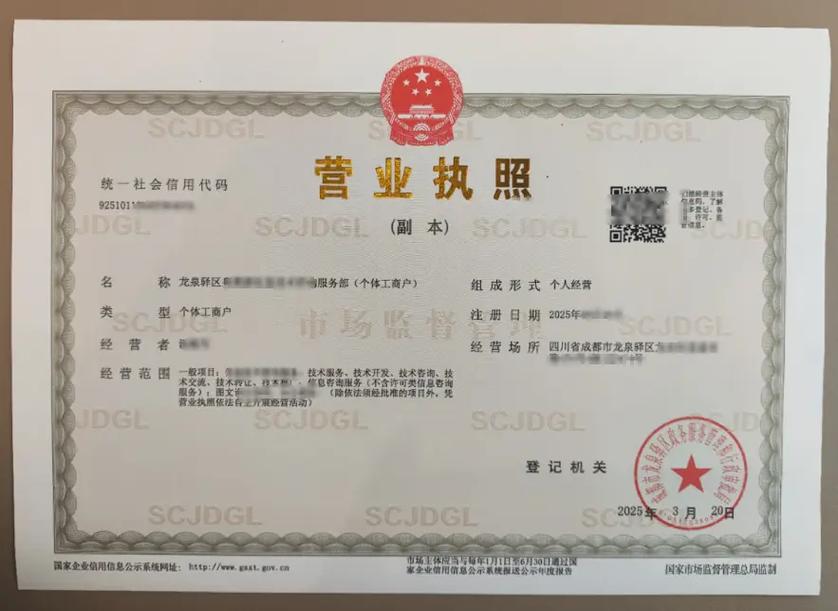 成都龍泉驛區(qū)個(gè)體工商戶注冊及稅務(wù)咨詢服務(wù)指南